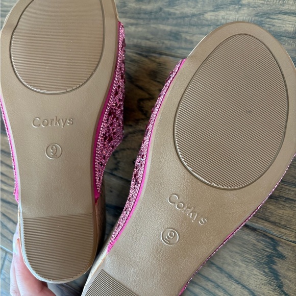 New Corky's Sunlight Pink Crystal Bedazzled Wedge Heel Sandals - Picture 6 of 6